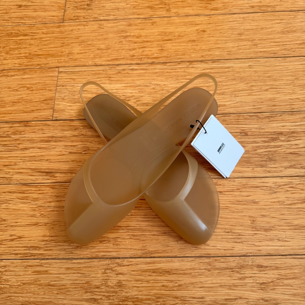 Mango Tan Slip-On Sandals